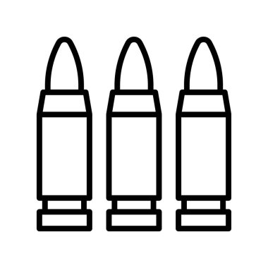 Mermi ikonu. Tasarım biçimi beyaz arkaplanda izole edildi