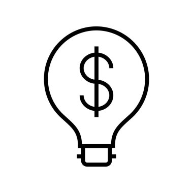 Ampul simgesi. Tasarım biçimi beyaz arkaplanda izole edildi