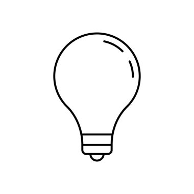Ampul simgesi. Tasarım biçimi beyaz arkaplanda izole edildi