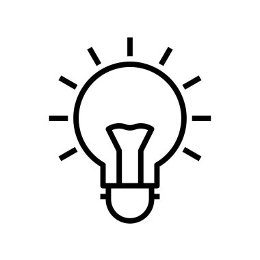 Ampul simgesi. Tasarım biçimi beyaz arkaplanda izole edildi