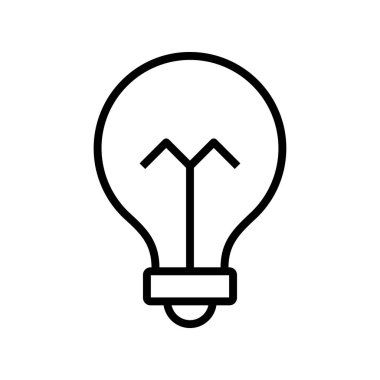 Ampul simgesi. Tasarım biçimi beyaz arkaplanda izole edildi