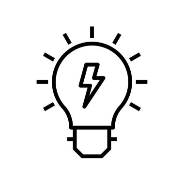 Ampul simgesi. Tasarım biçimi beyaz arkaplanda izole edildi