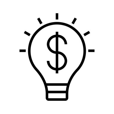 Ampul simgesi. Tasarım biçimi beyaz arkaplanda izole edildi