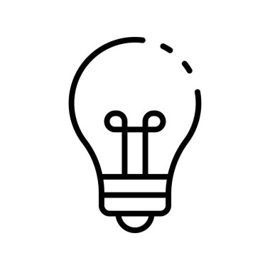 Ampul simgesi. Tasarım biçimi beyaz arkaplanda izole edildi