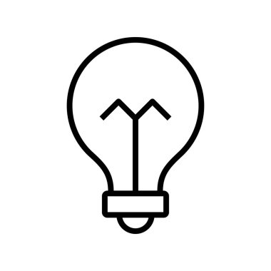 Ampul simgesi. Tasarım biçimi beyaz arkaplanda izole edildi