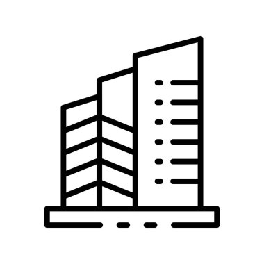 Binaların simgesi. Tasarım biçimi beyaz arkaplanda izole edildi