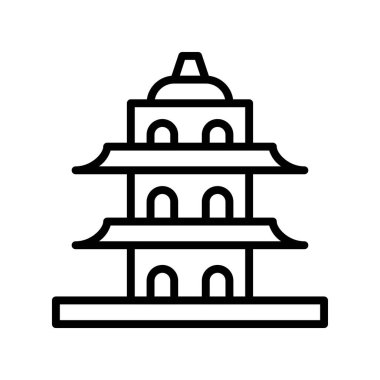 Bina simgesi. Tasarım biçimi beyaz arkaplanda izole edildi