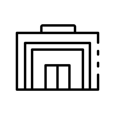 Bina simgesi. Tasarım biçimi beyaz arkaplanda izole edildi