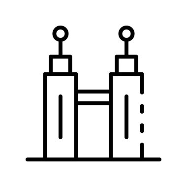 Bina simgesi. Tasarım biçimi beyaz arkaplanda izole edildi