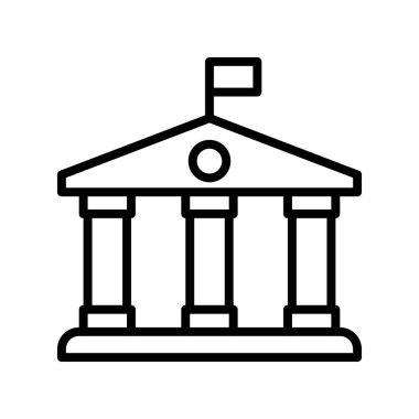 Bina simgesi. Tasarım biçimi beyaz arkaplanda izole edildi