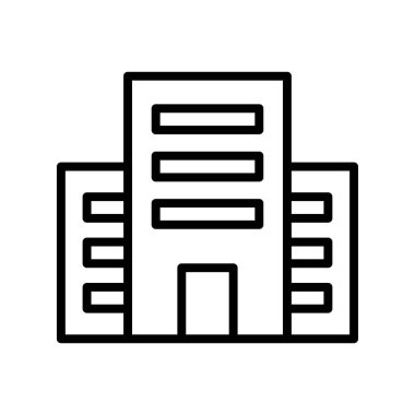 Bina simgesi. Tasarım biçimi beyaz arkaplanda izole edildi