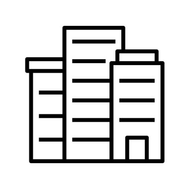 Bina simgesi. Tasarım biçimi beyaz arkaplanda izole edildi