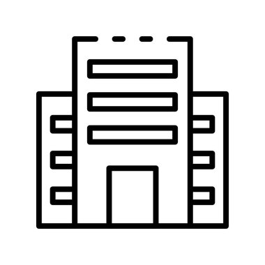 Bina simgesi. Tasarım biçimi beyaz arkaplanda izole edildi