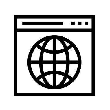 Tarayıcı simgesi. Tasarım biçimi beyaz arkaplanda izole edildi