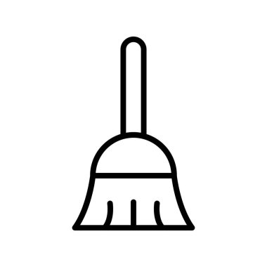 Süpürge ikonu. Tasarım biçimi beyaz arkaplanda izole edildi