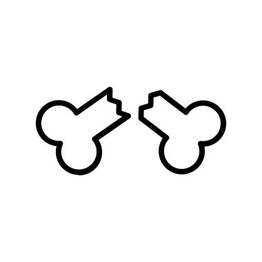 Kırık kemik ikonu. Tasarım biçimi beyaz arkaplanda izole edildi