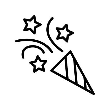 konfeti ikonu. Tasarım biçimi beyaz arkaplanda izole edildi