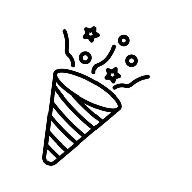 konfeti ikonu. Tasarım biçimi beyaz arkaplanda izole edildi