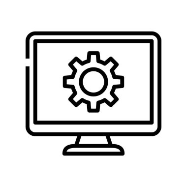 Bilgisayar simgesi. Tasarım biçimi beyaz arkaplanda izole edildi