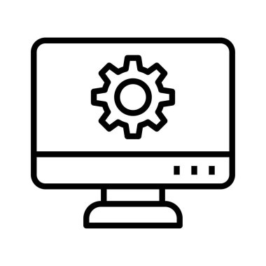 Bilgisayar simgesi. Tasarım biçimi beyaz arkaplanda izole edildi