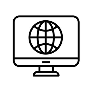 Bilgisayar simgesi. Tasarım biçimi beyaz arkaplanda izole edildi