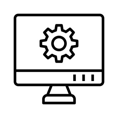 Bilgisayar simgesi. Tasarım biçimi beyaz arkaplanda izole edildi