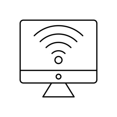 bilgisayar ekranı simgesi. Tasarım biçimi beyaz arkaplanda izole edildi