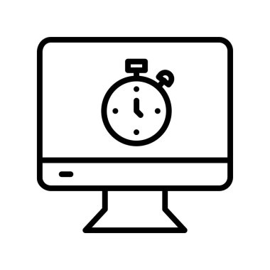 bilgisayar ekranı simgesi. Tasarım biçimi beyaz arkaplanda izole edildi