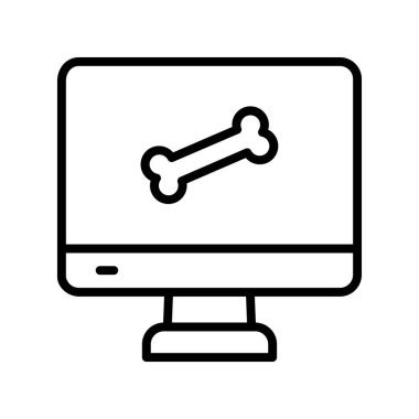 bilgisayar ekranı simgesi. Tasarım biçimi beyaz arkaplanda izole edildi