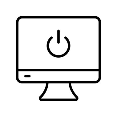 bilgisayar ekranı simgesi. Tasarım biçimi beyaz arkaplanda izole edildi