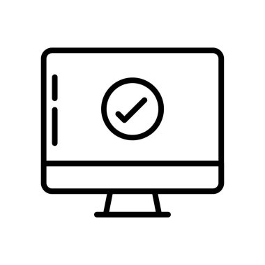 bilgisayar ekranı simgesi. Tasarım biçimi beyaz arkaplanda izole edildi