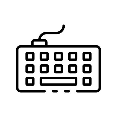 Bilgisayar klavyesi simgesi. Tasarım biçimi beyaz arkaplanda izole edildi