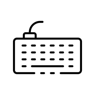 Bilgisayar klavyesi simgesi. Tasarım biçimi beyaz arkaplanda izole edildi