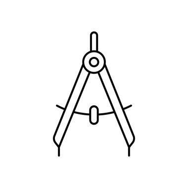 pusula simgesi. Tasarım biçimi beyaz arkaplanda izole edildi