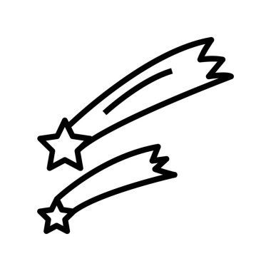 Kuyruklu yıldız simgesi. Tasarım biçimi beyaz arkaplanda izole edildi