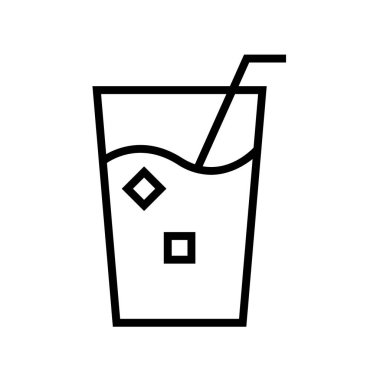 Soğuk içecek ikonu. Tasarım biçimi beyaz arkaplanda izole edildi