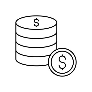 Bozuk para simgesi. Tasarım biçimi beyaz arkaplanda izole edildi