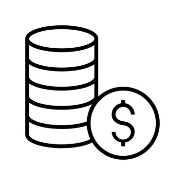 Bozuk para simgesi. Tasarım biçimi beyaz arkaplanda izole edildi