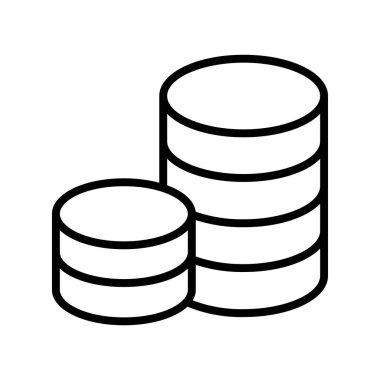 Bozuk para simgesi. Tasarım biçimi beyaz arkaplanda izole edildi