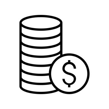 Bozuk para simgesi. Tasarım biçimi beyaz arkaplanda izole edildi