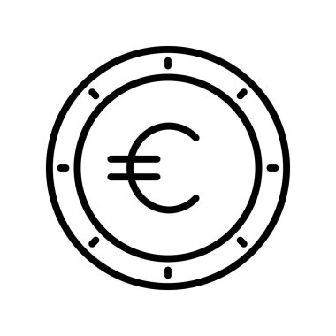 Madeni para ikonu. Tasarım biçimi beyaz arkaplanda izole edildi