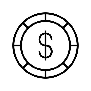 Madeni para ikonu. Tasarım biçimi beyaz arkaplanda izole edildi