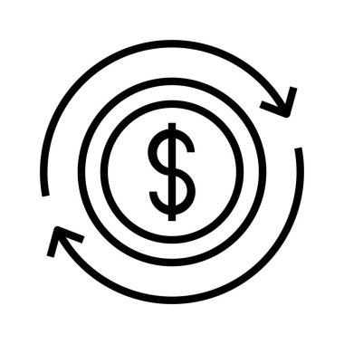 Madeni para ikonu. Tasarım biçimi beyaz arkaplanda izole edildi