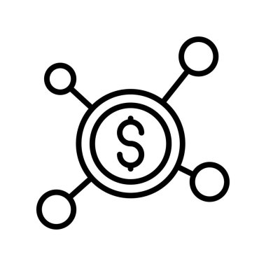 Madeni para ikonu. Tasarım biçimi beyaz arkaplanda izole edildi