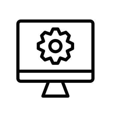 Cogwheel ikonu. Tasarım biçimi beyaz arkaplanda izole edildi