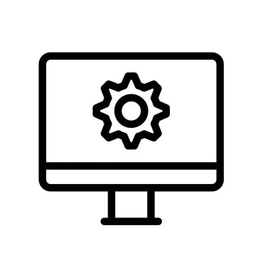 Cogwheel ikonu. Tasarım biçimi beyaz arkaplanda izole edildi