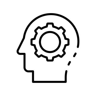 Cogwheel ikonu. Tasarım biçimi beyaz arkaplanda izole edildi