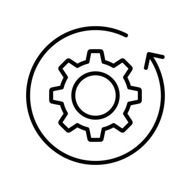 Cogwheel ikonu. Tasarım biçimi beyaz arkaplanda izole edildi