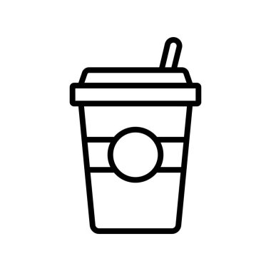 Kahve ikonu. Tasarım biçimi beyaz arkaplanda izole edildi