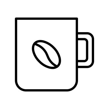 Kahve kupası ikonu. Tasarım biçimi beyaz arkaplanda izole edildi
